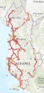 Internet w Albanii - zasięg sieci Vodafone