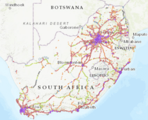 Internet w Republice Południowej Afryki RPA - zasięg sieci Vodacom